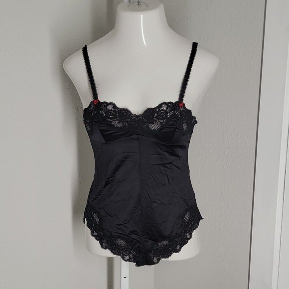 Jezebel Renee Other - Jezebel Renee Vintage Teddy Lingerie ~ Sz S ~ Black ~ Sleeveless ~ Lace Trim